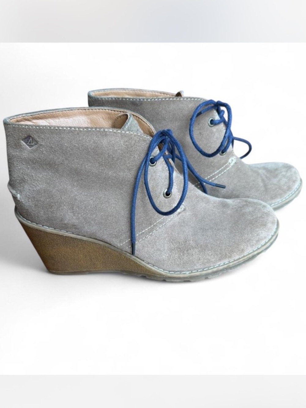 Sperry Top-Sider Stella Prow Ankle Bootie Suede Rubber Wedge Heel Women's 7.5